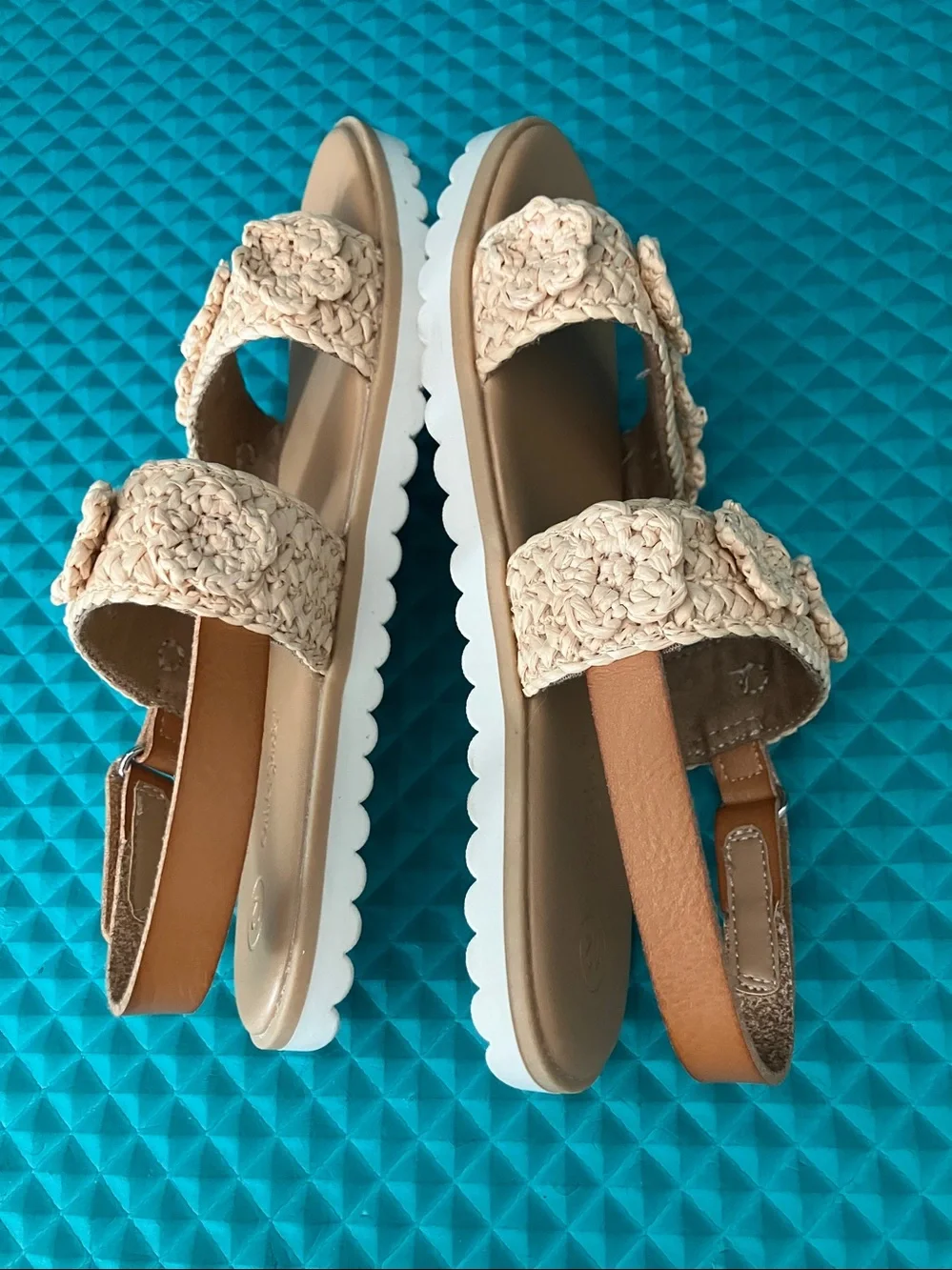 NEW CAT & JACK Toddler Girls Denitra Raffia Sandals | 12